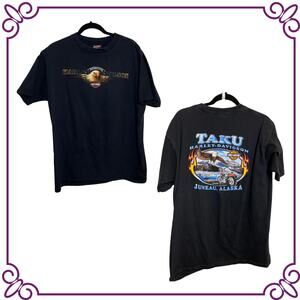 Harley Davidson Juneau, Alaska Taku HD Black Cotton T-shirt XL